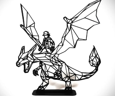 3D printed Ash and Charizard Pokémon