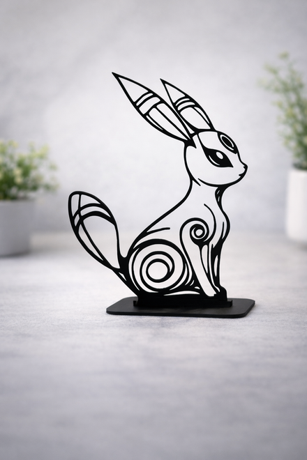 3D Printed Umbreon Pokémon Geometric Art Figure