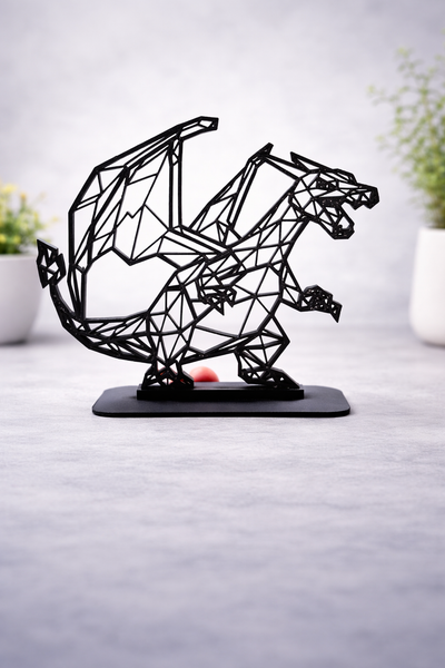 3D Printed Charizard Pokémon Geometric Art Figure
