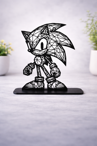 3D Printed Sonic the Hedgehog Geometric Art Figure