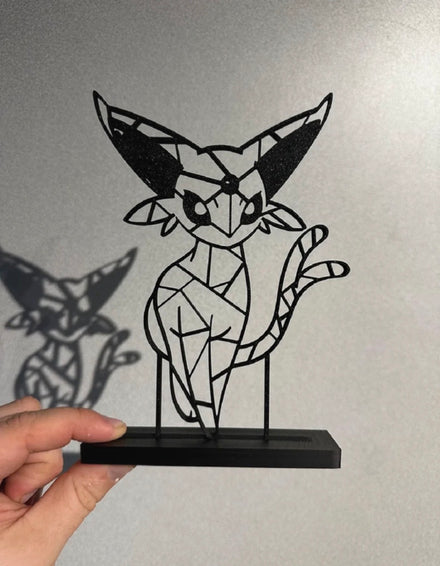 3D Printed Espeon Pokémon Geometric Art Figure